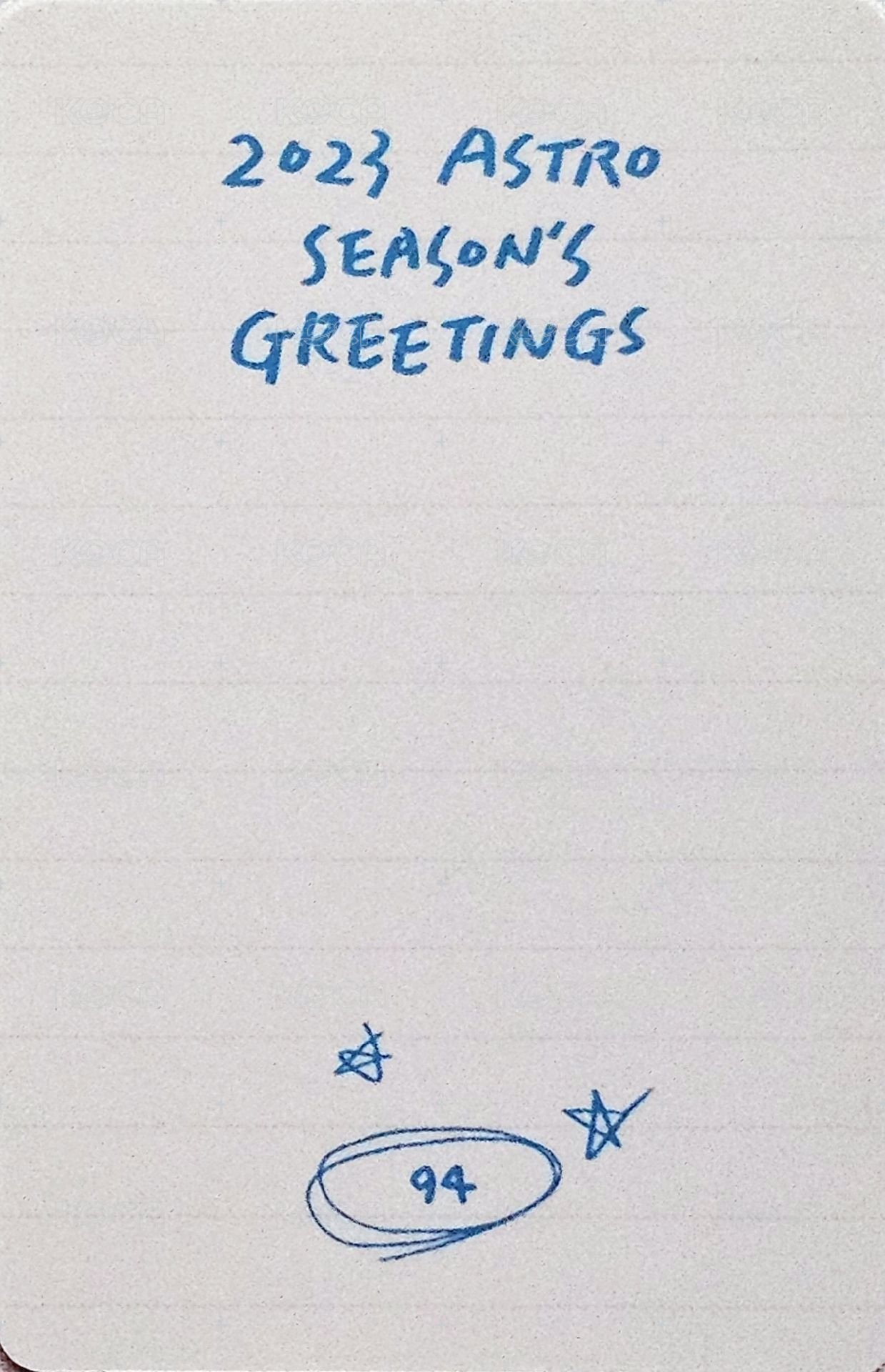 2023 年曆 隨機卡  背面