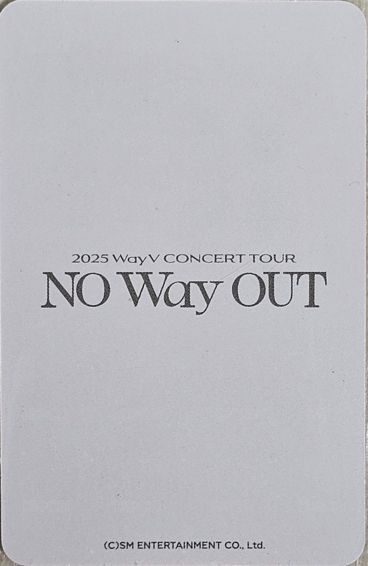 WayV 二巡演唱會 隨機卡  背面