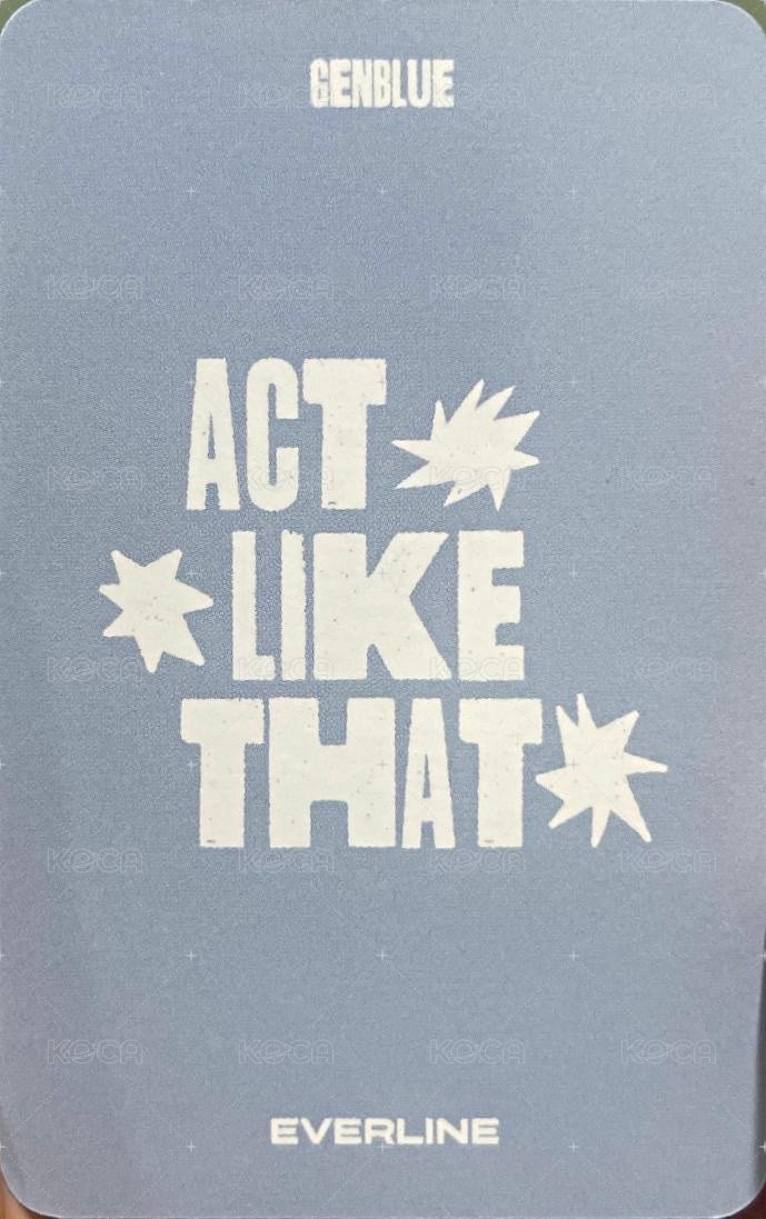 ACT LIKE THAT el 3.0 線上 簽售卡 선글라스 ver. 背面