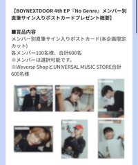 No Genre wvs、環球 抽選親簽明信片