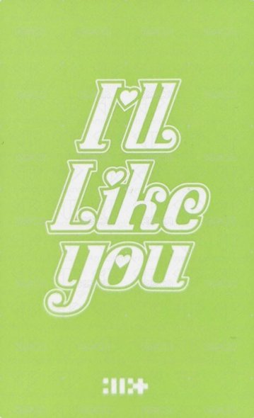 I'LL LIKE YOU 專輯卡 GLLIT With ver. 背面