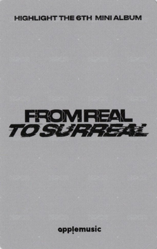 From Real to Surreal am 特典卡 預售 背面