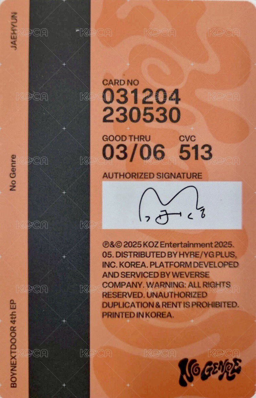 No Genre 專輯卡 電子專 3 背面