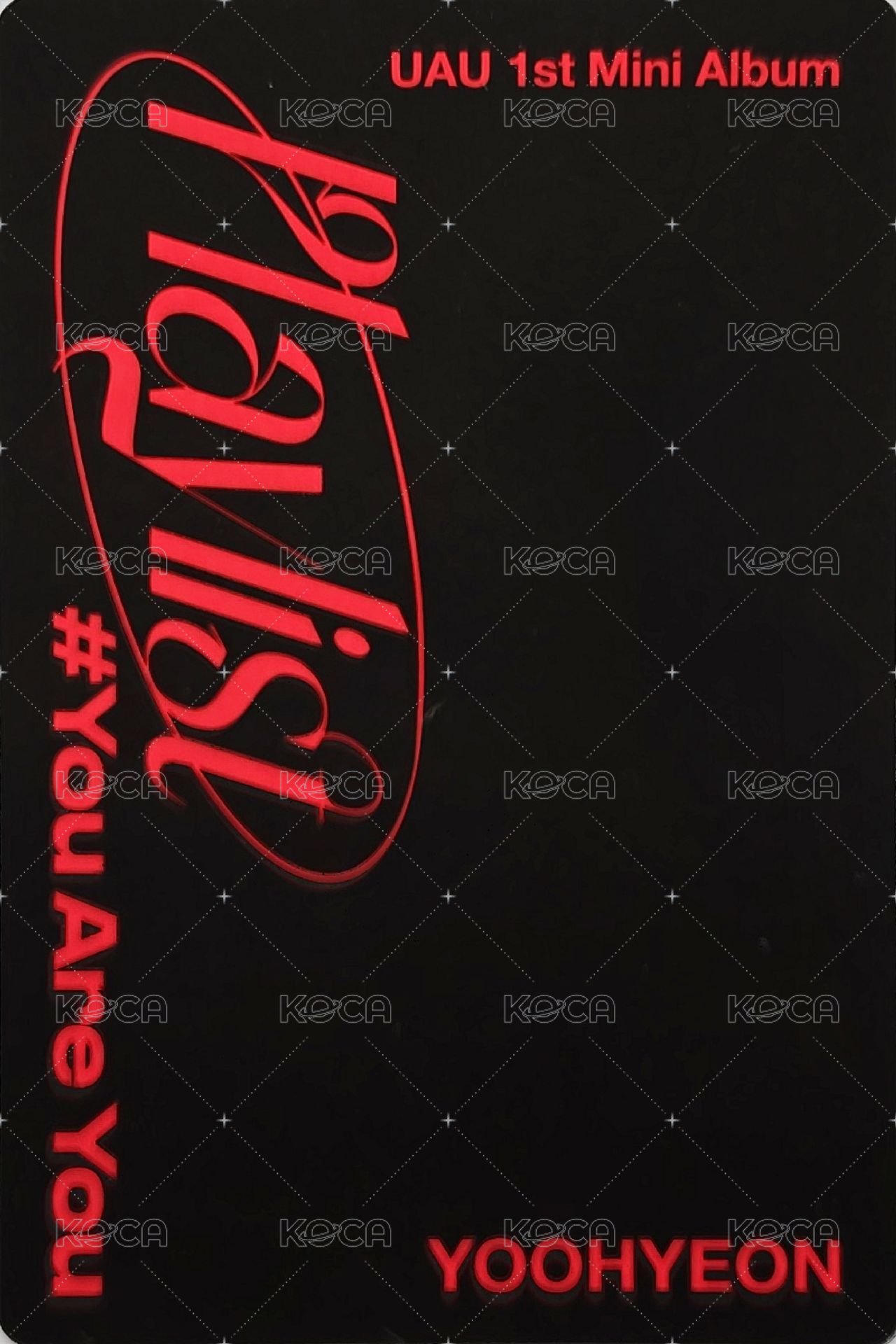 Playlist #You Are You 專輯卡  背面