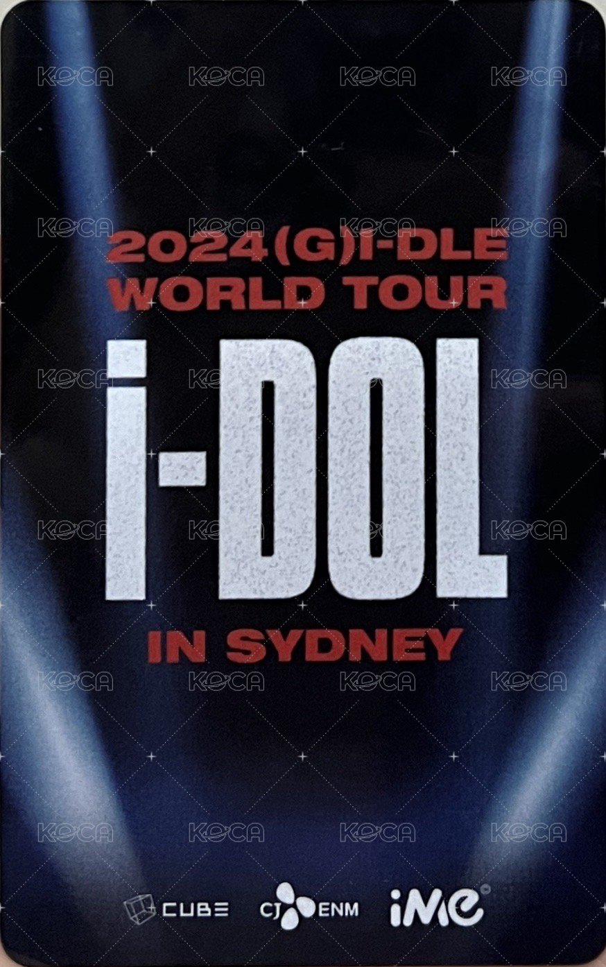 24’演唱會 iDOL 入場卡 / 場限卡 澳洲悉尼入場卡 背面