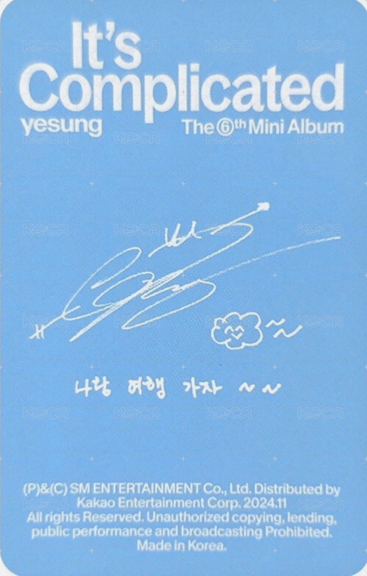 迷六 專輯卡 Feelings ver. 背面