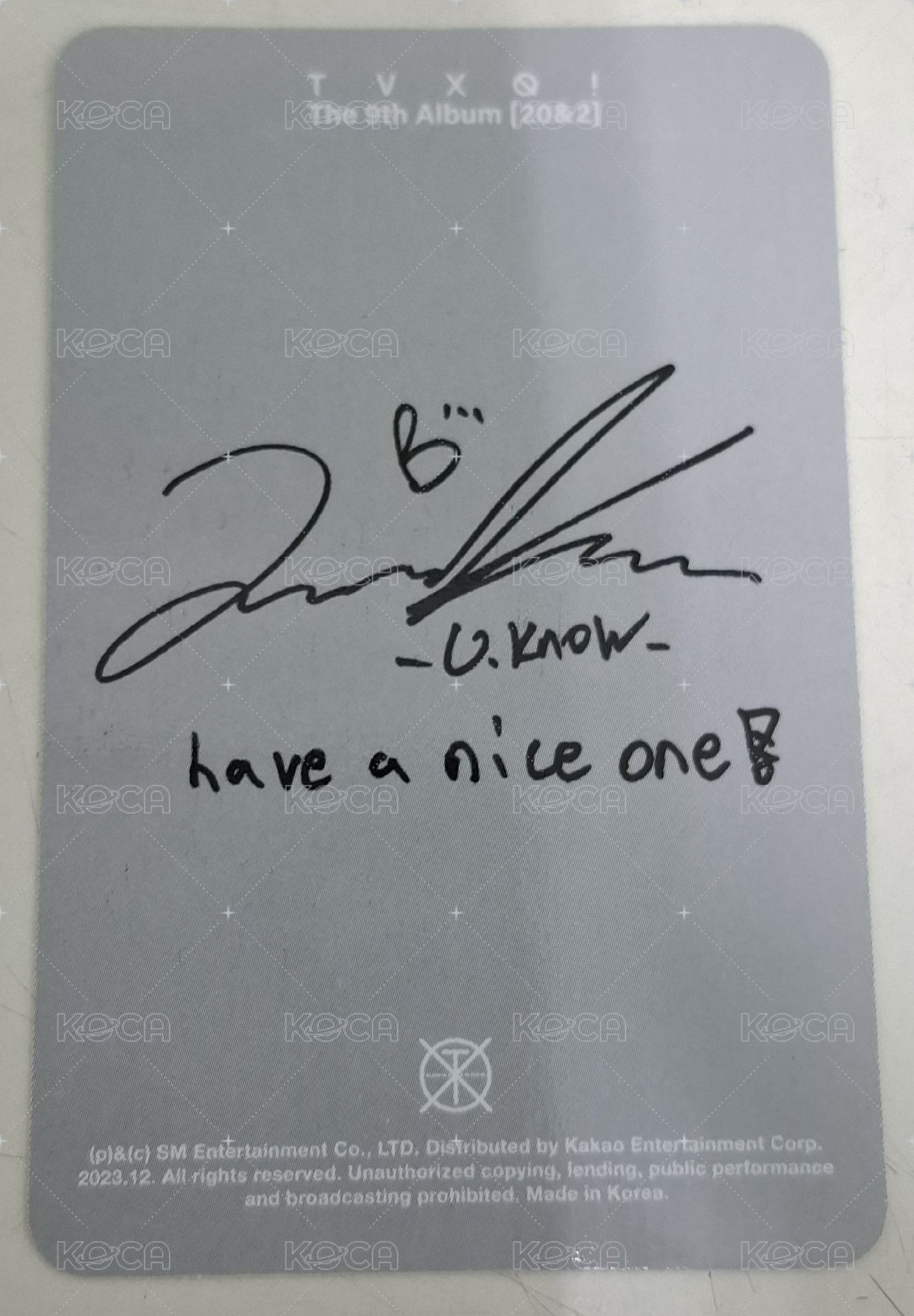 The 9th Album[20&2] 專輯卡  背面