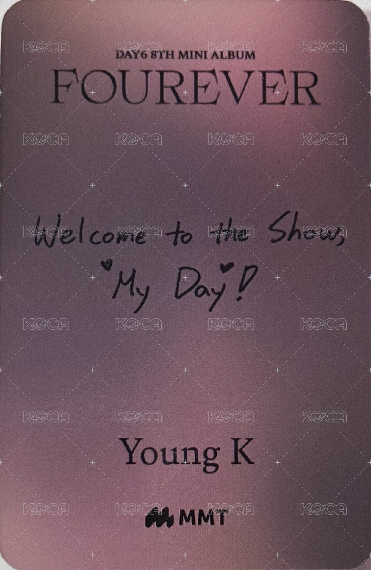 迷八 mmt 面簽 簽售卡  背面