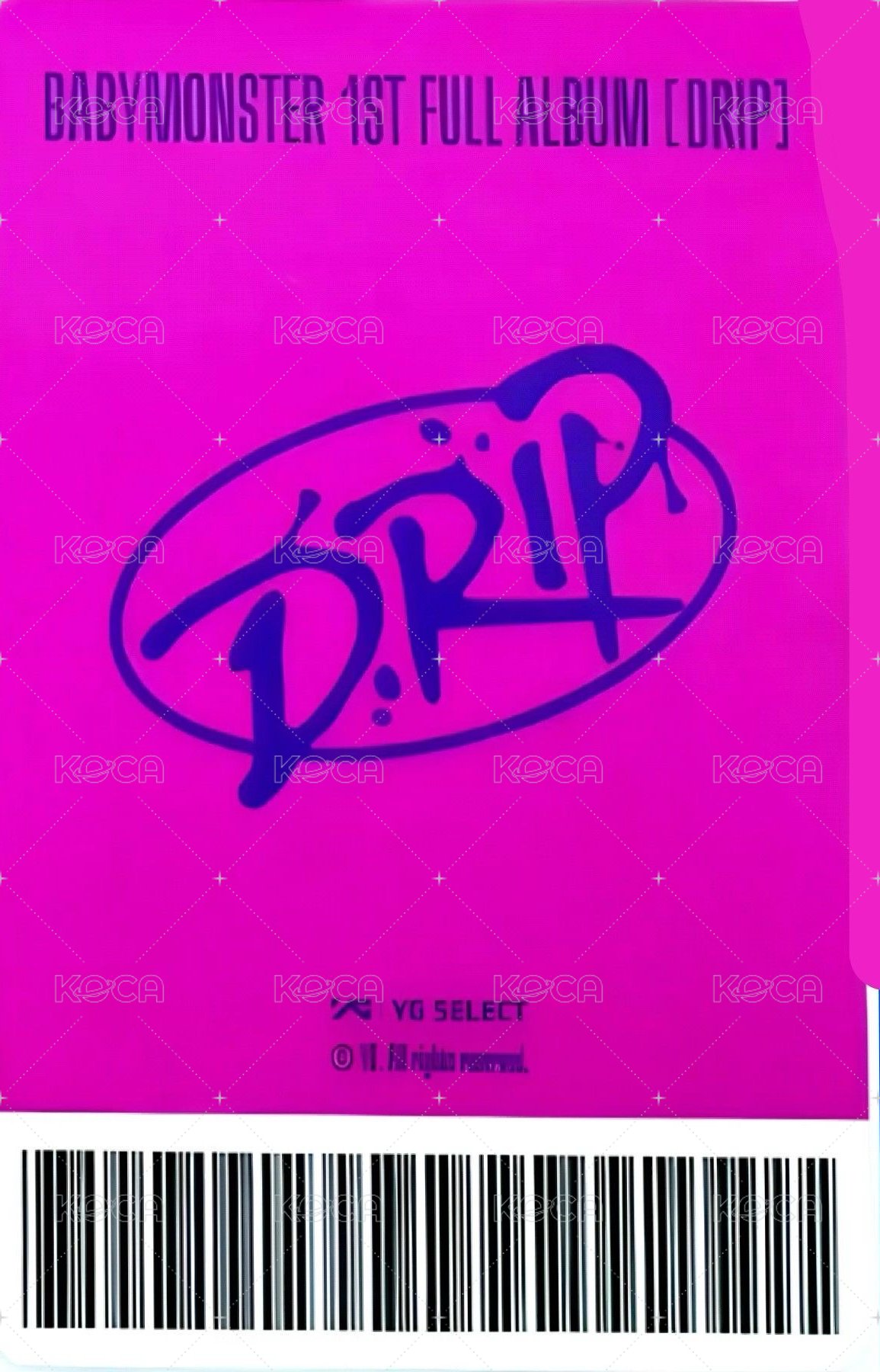 DRIP yg 特典卡 預售禮 YG tag ver. 背面