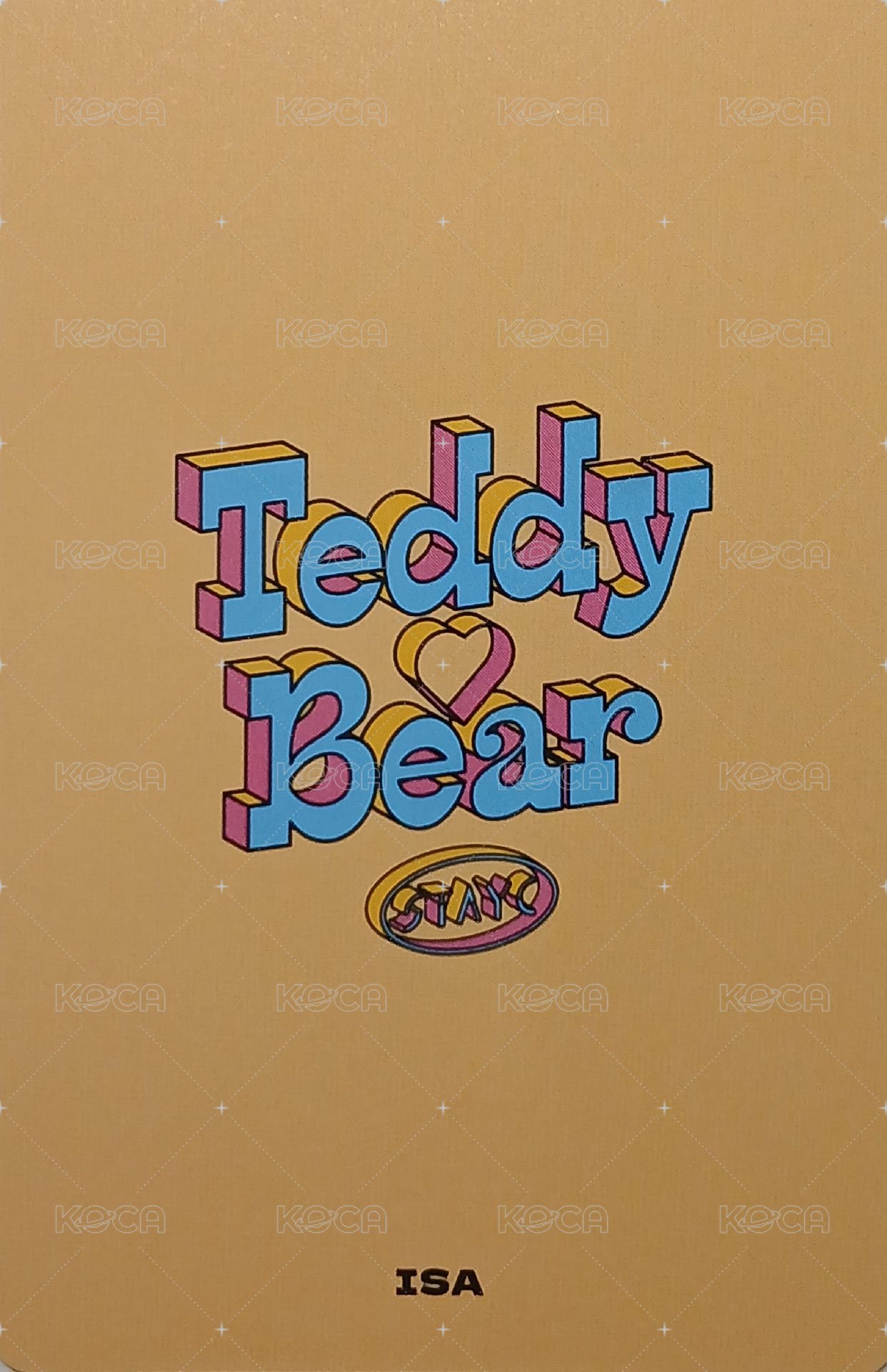 Teddy Bear 專輯卡  背面