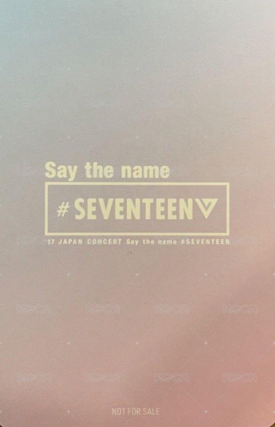 17’SEVENTEEN 演唱會 DVD / CD 卡  背面