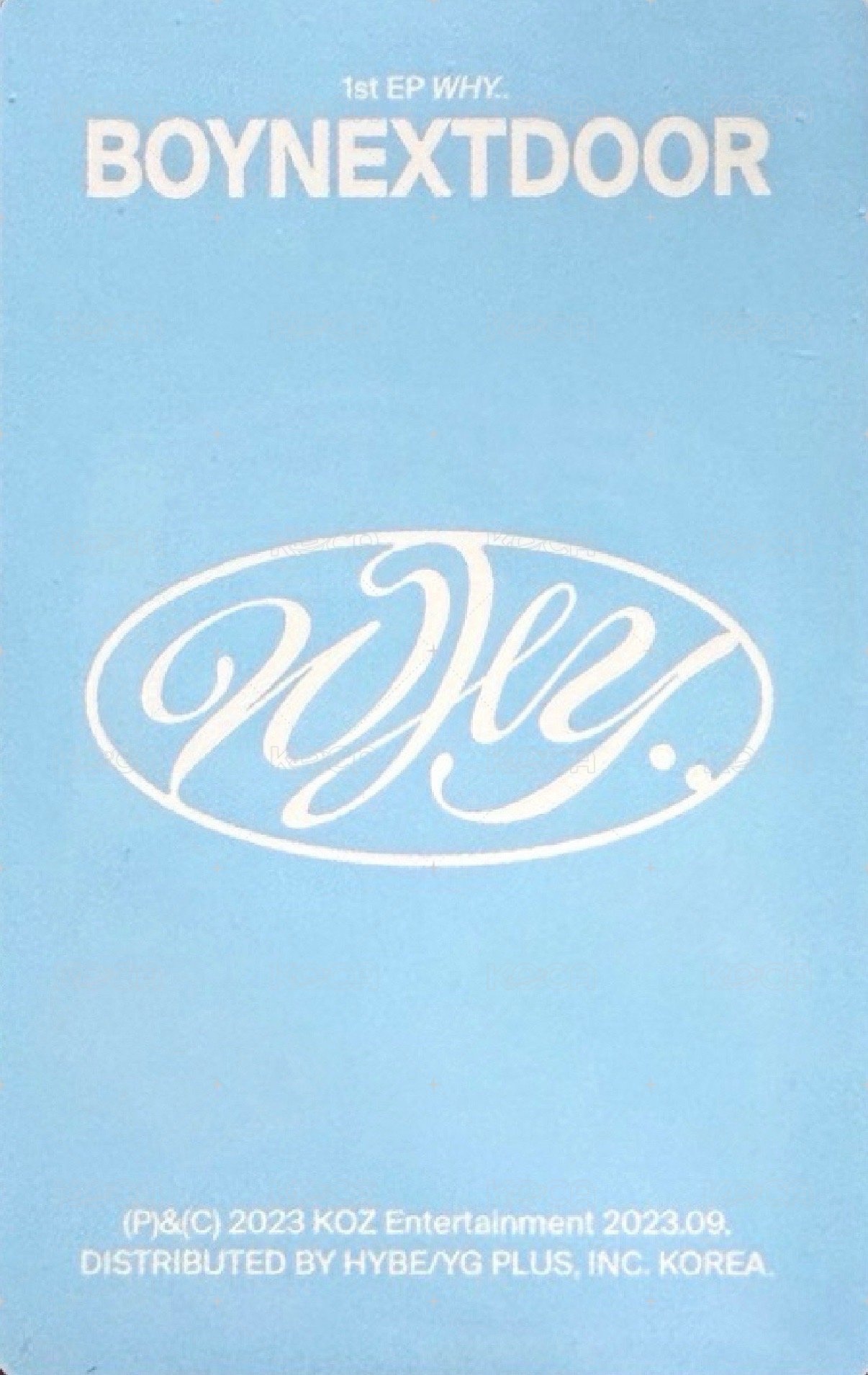 WHY.. 日咖 單封 特典卡 愛心閃 5 背面