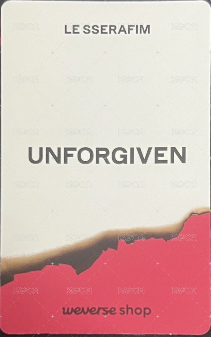 UNFORGIVEN wvs 電子專預售 特典卡  背面