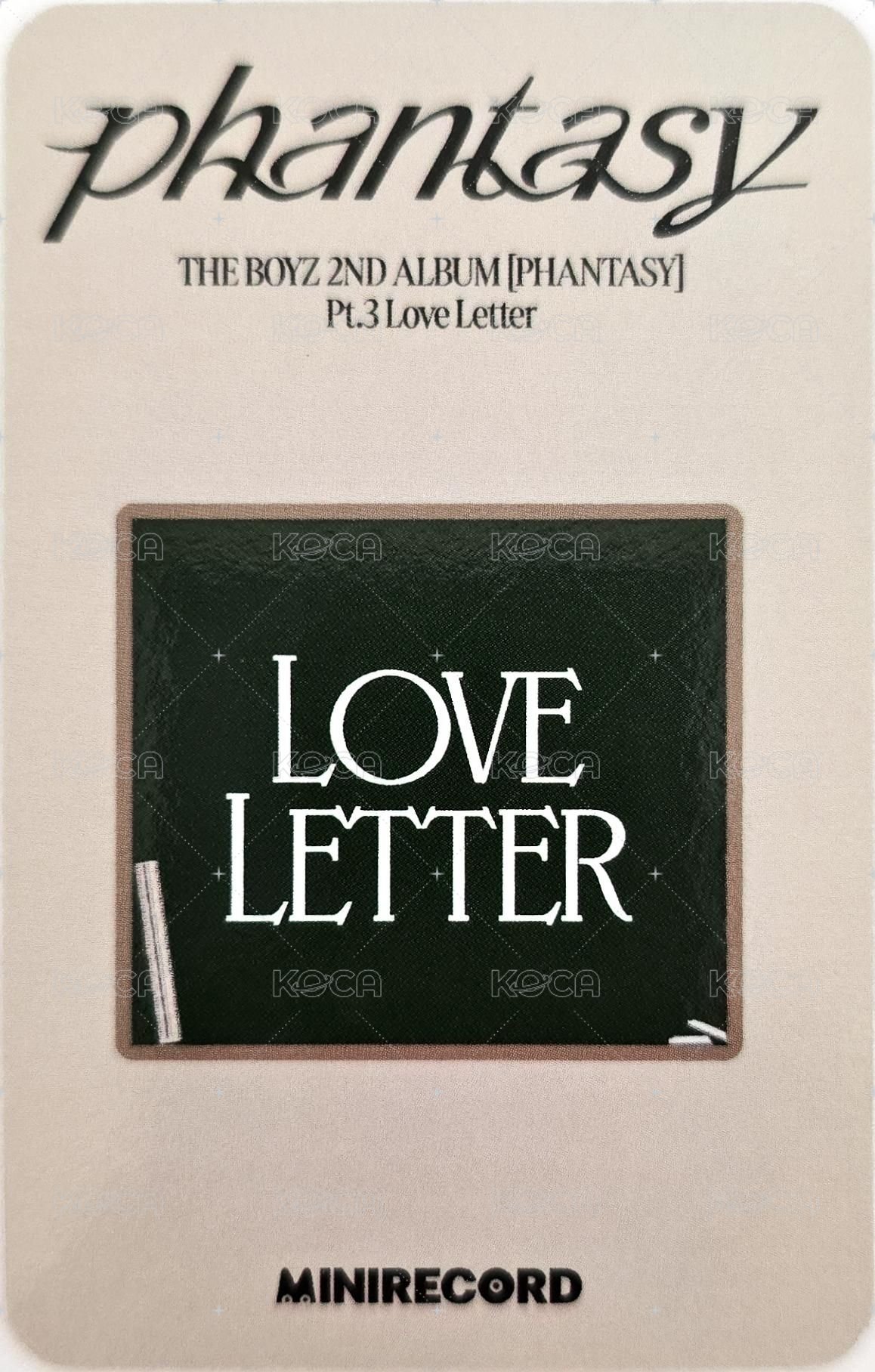 PHANTASY Pt.3 Love Letter MINIRECORD 3.0 簽售卡 名牌ver. 背面