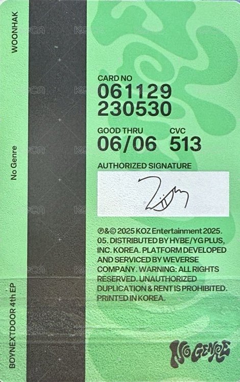 No Genre 專輯卡 電子專 6 背面