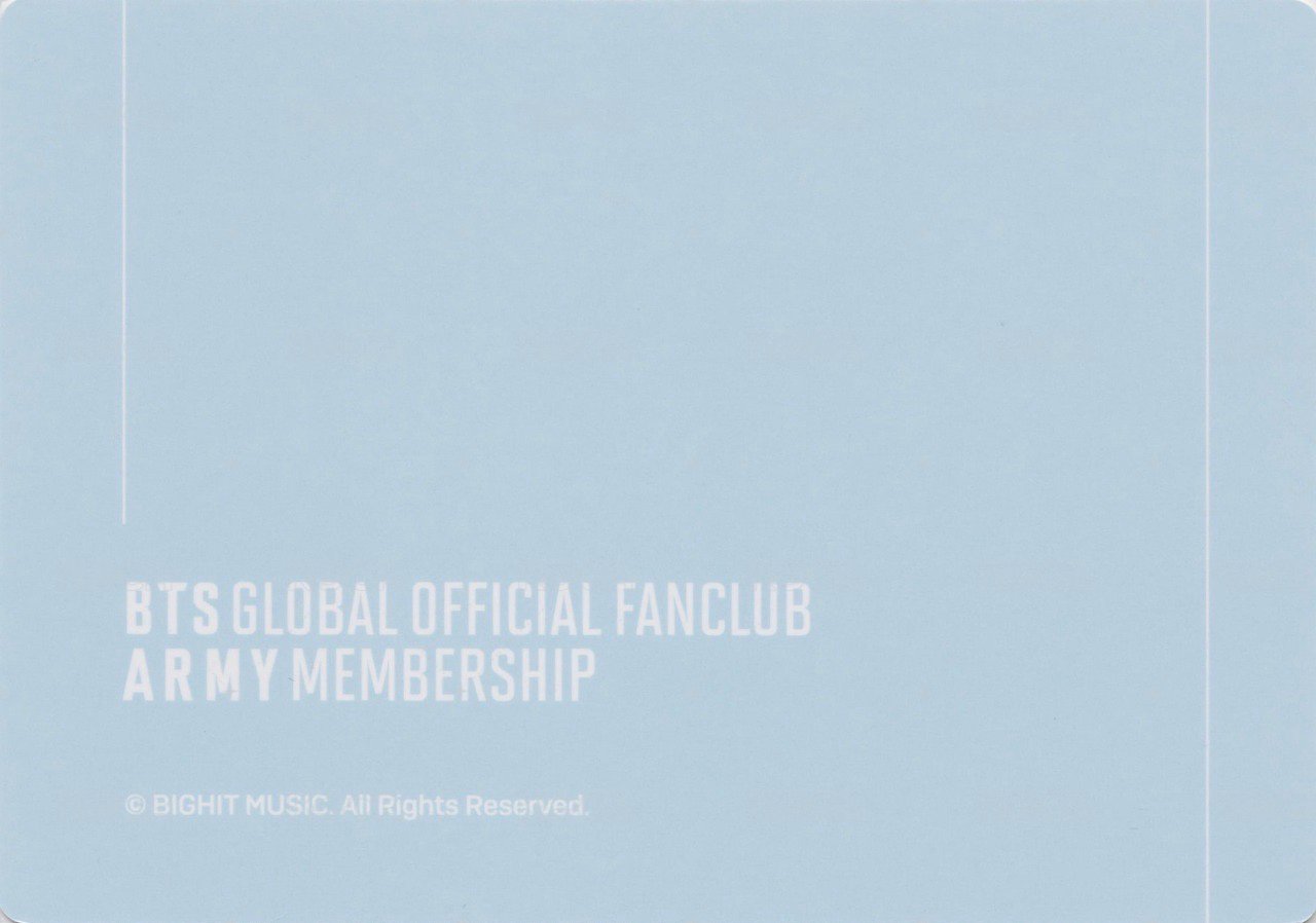 ARMY 會員禮卡 團卡 十期 背面