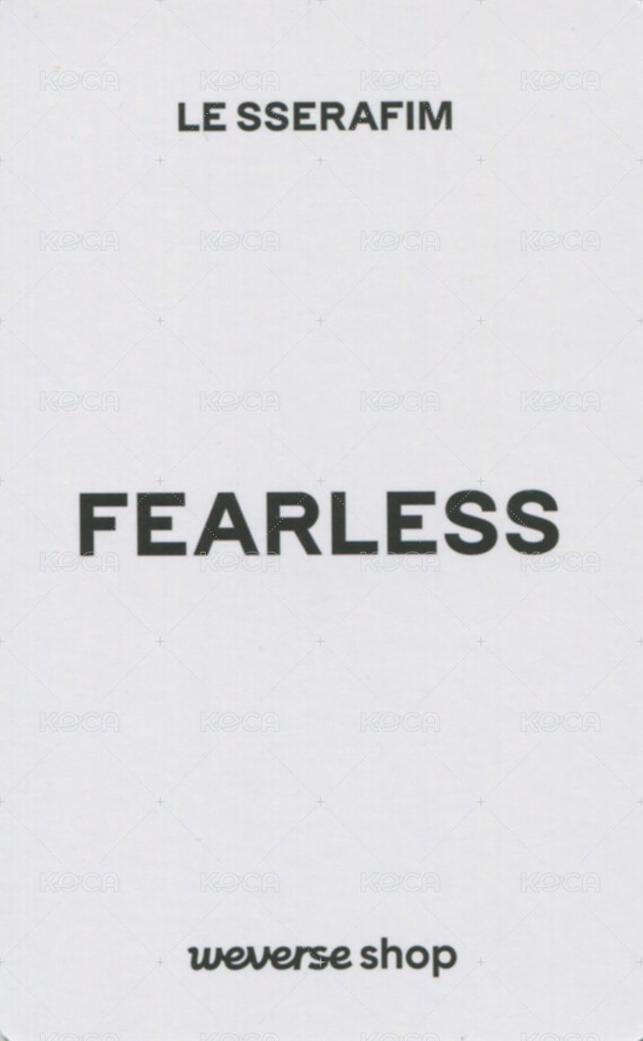 FEARLESS JP wvs 特典卡  背面