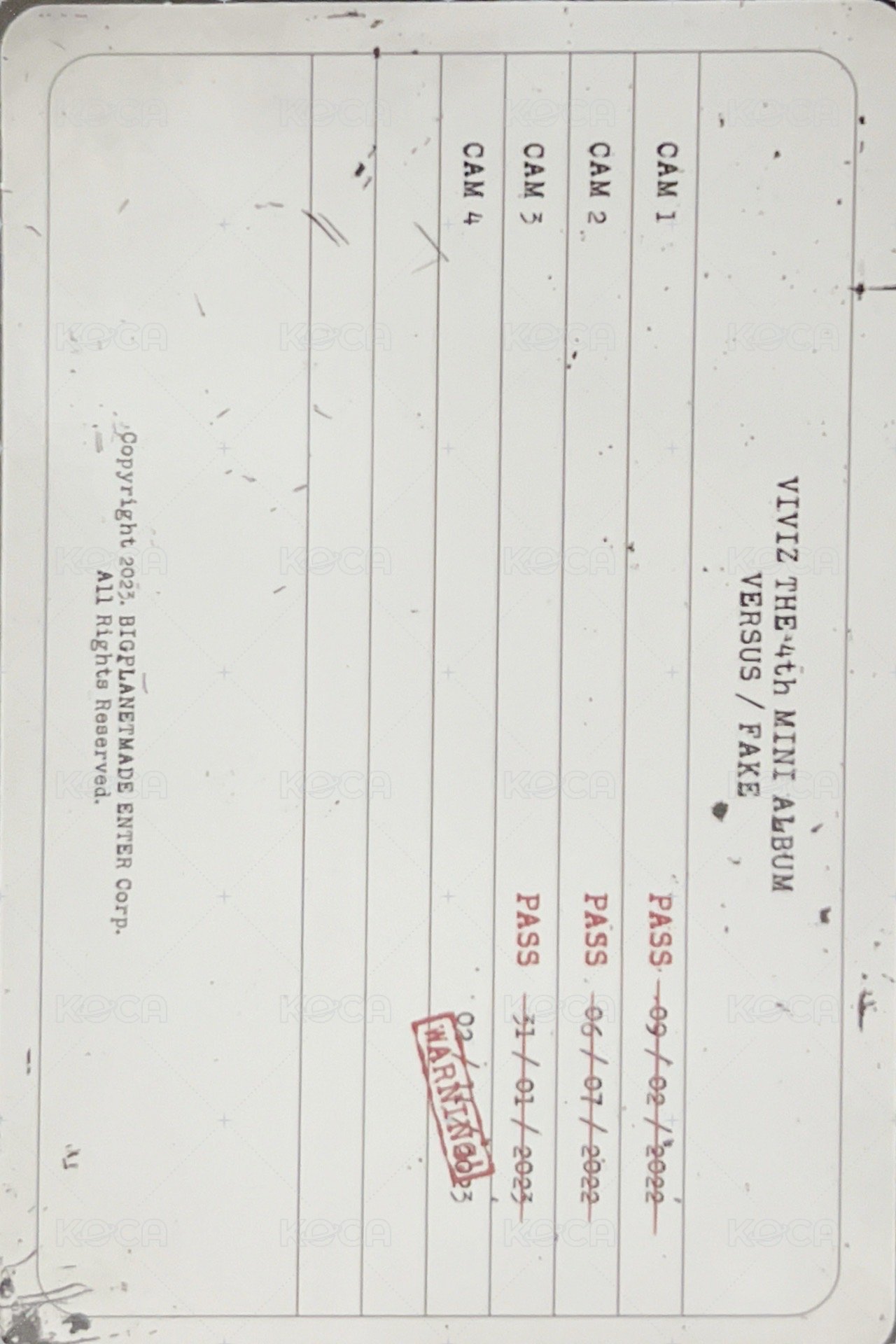 迷四 專輯卡 fake ver. ID卡 背面