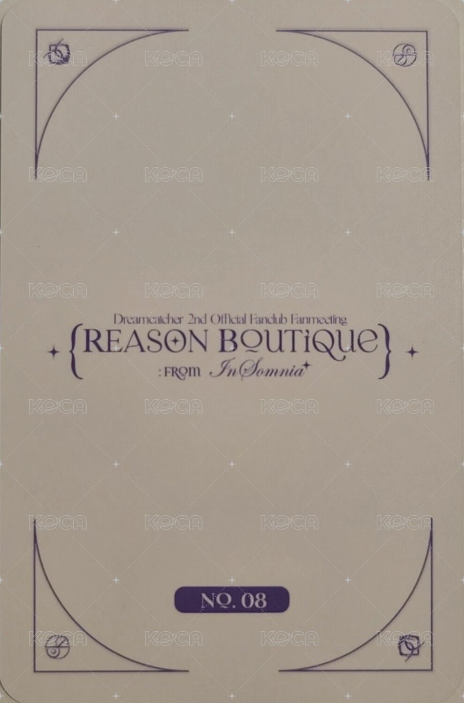 二期會員粉絲見面會 隨機卡 卡包卡 08 背面