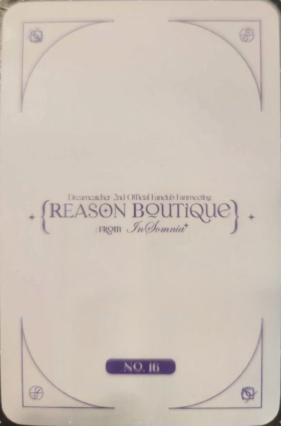 二期會員粉絲見面會 隨機卡 卡包卡 16 背面