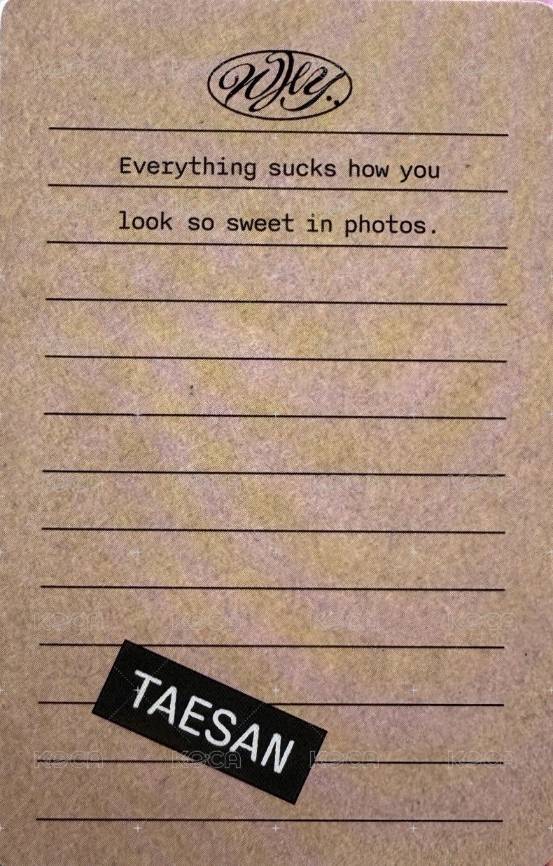 WHY.. 專輯卡 Letter ver. 單封卡 背面