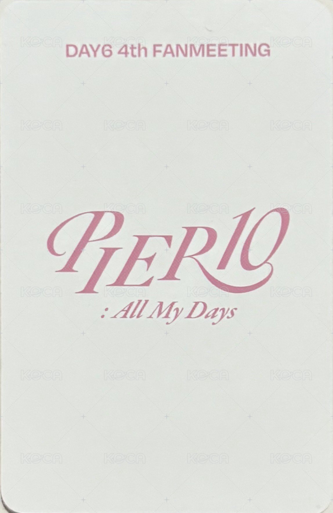 4th FM Day4 入場卡 / 場限卡  背面