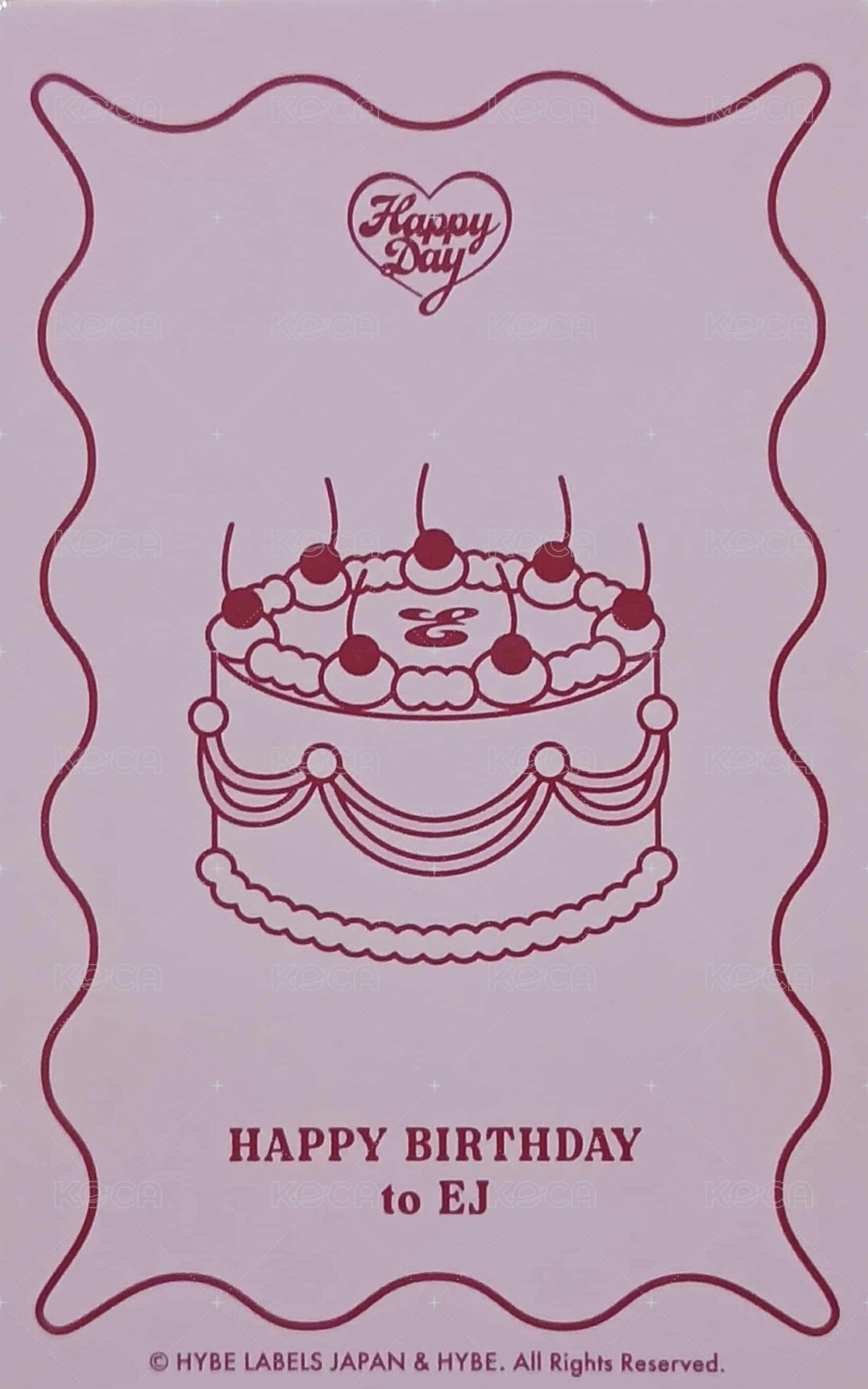 Happy Day  周邊卡 2024~2025 裝飾小卡 背面