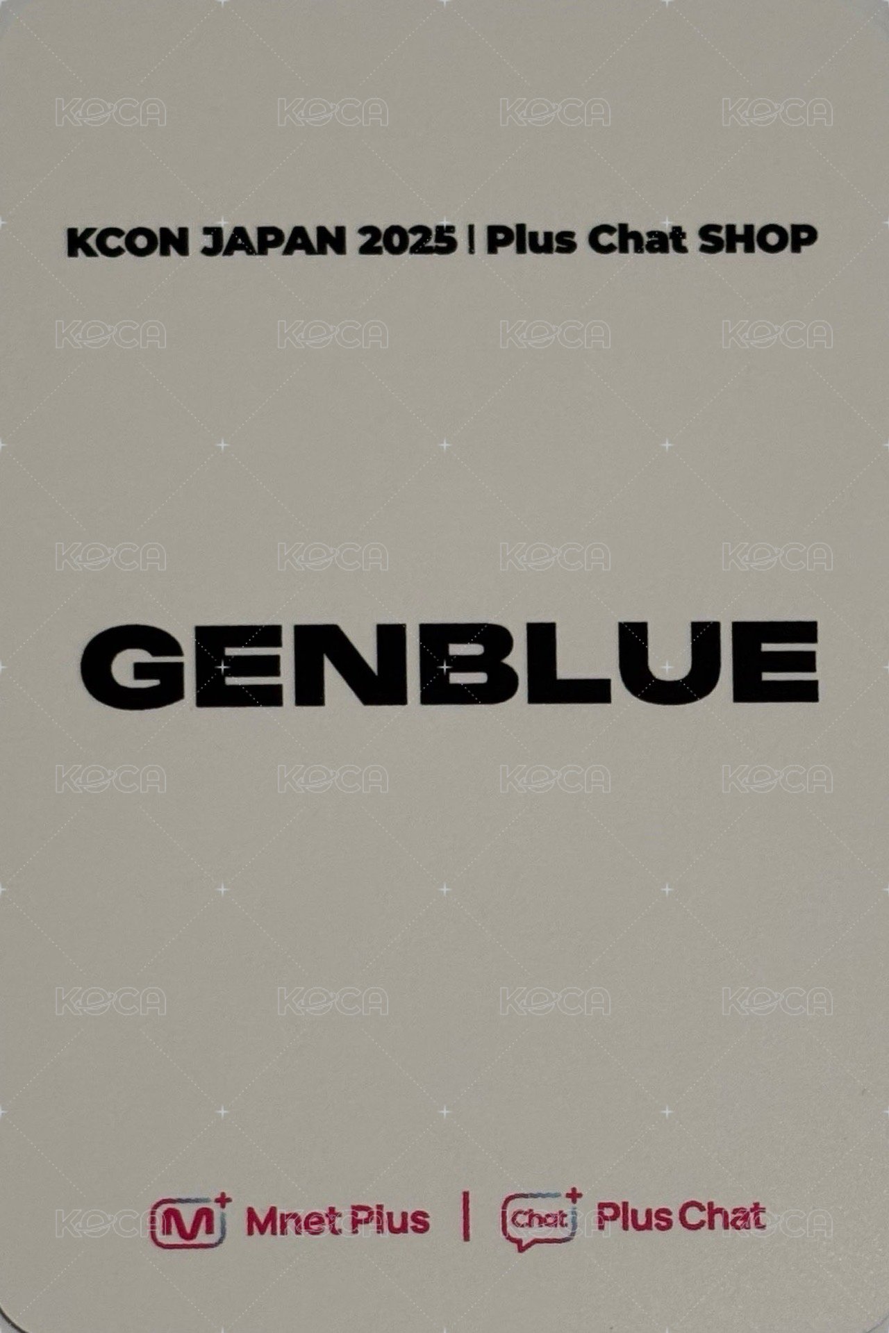 KCON JAPAN 2025 Plus Chat 補償 滿額卡 比六 ver. 背面
