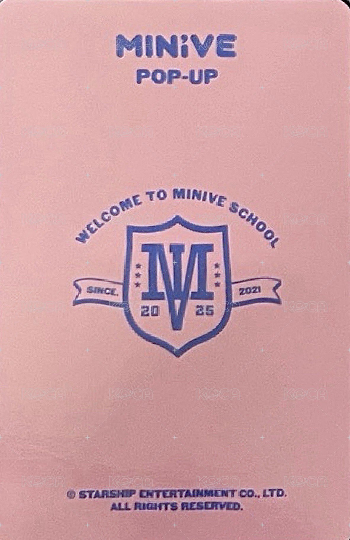 MINIVE SCHOOL 船特 周邊卡 30cm大娃卡 員 背面