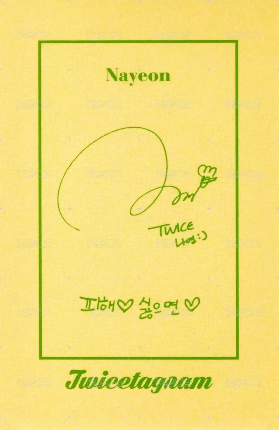 Twicetagram 專輯卡 貼紙璉 背面