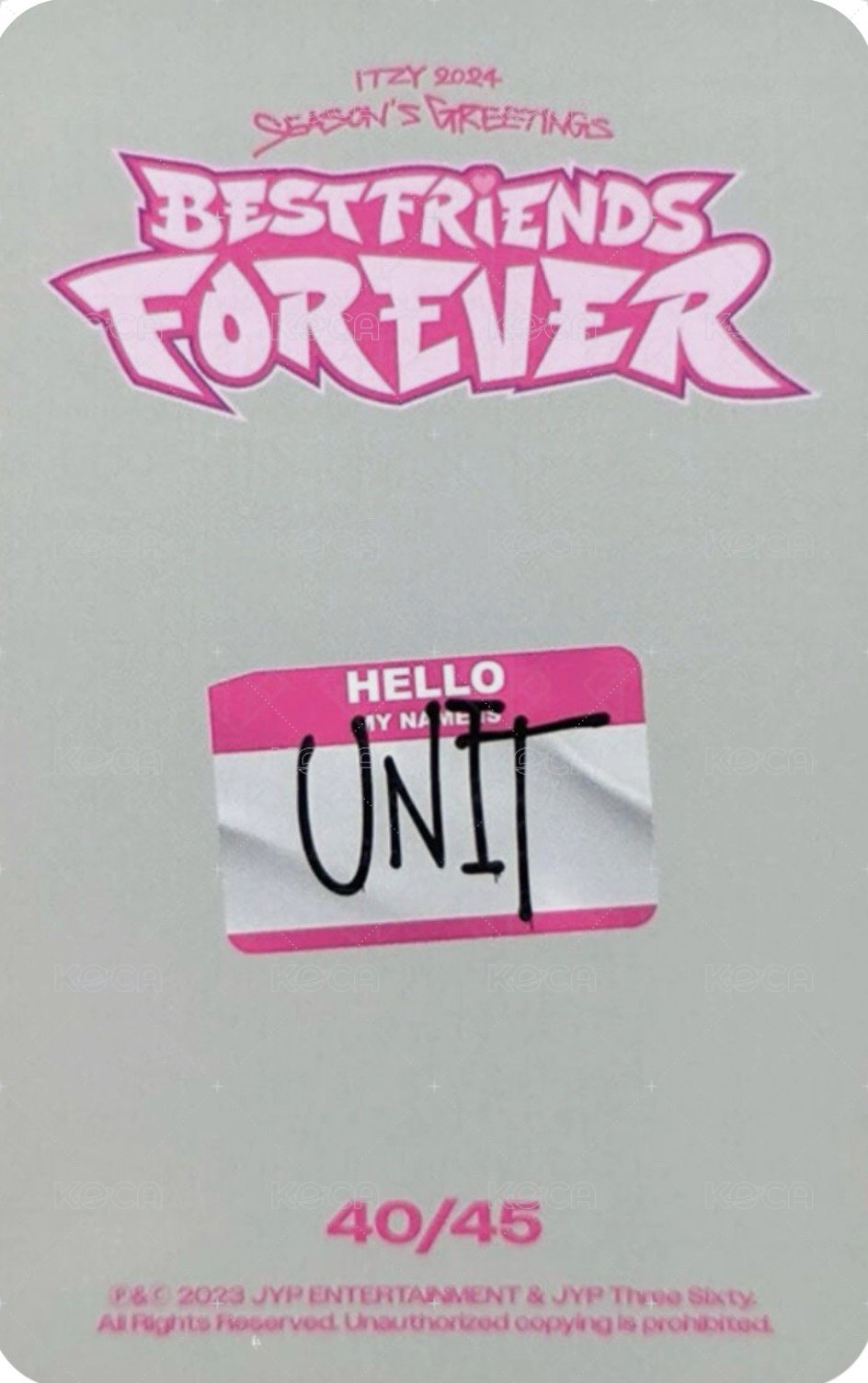 2024年曆 隨機卡 分隊卡 背面