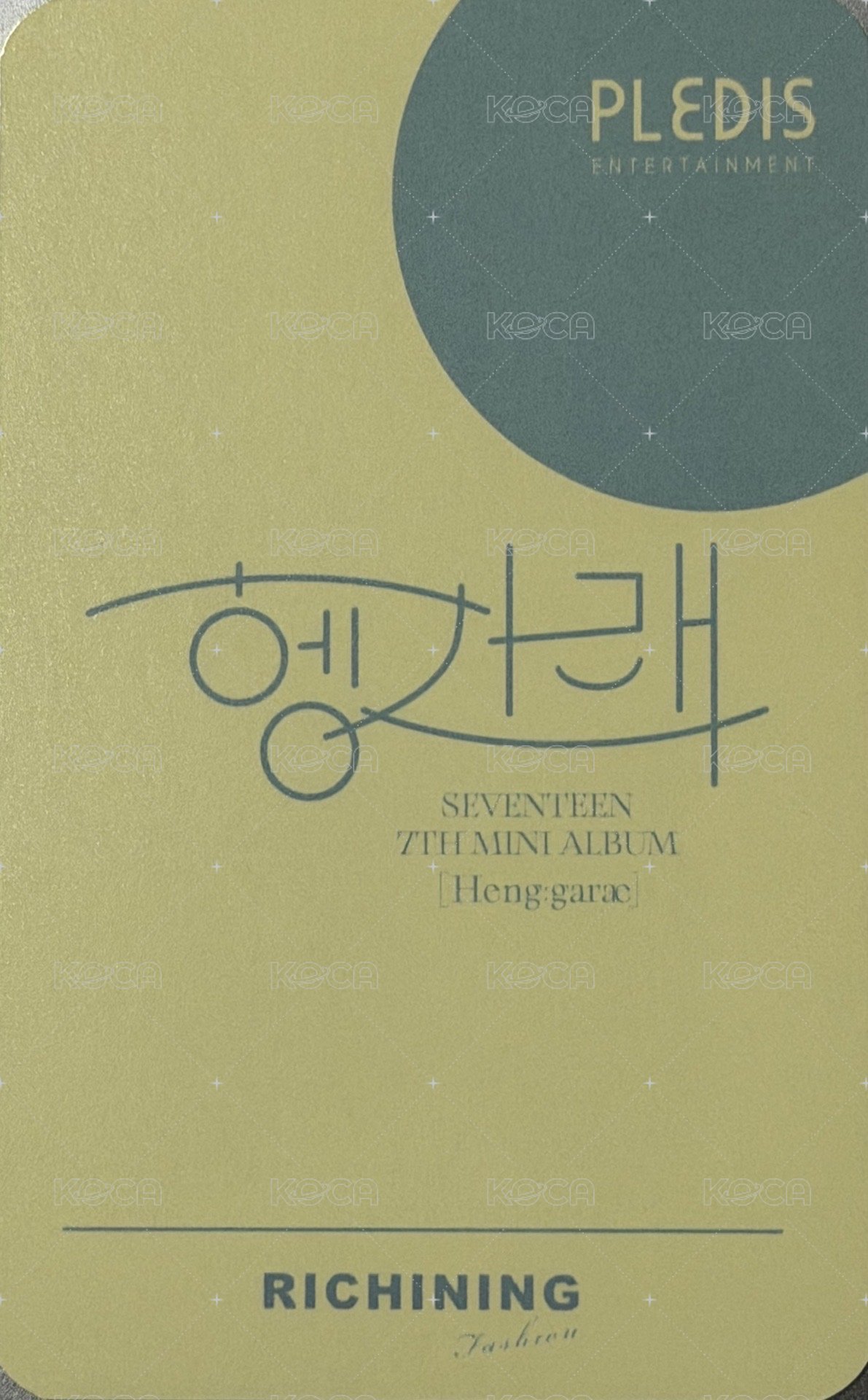 MINI7 RICHINING 簽售卡  背面