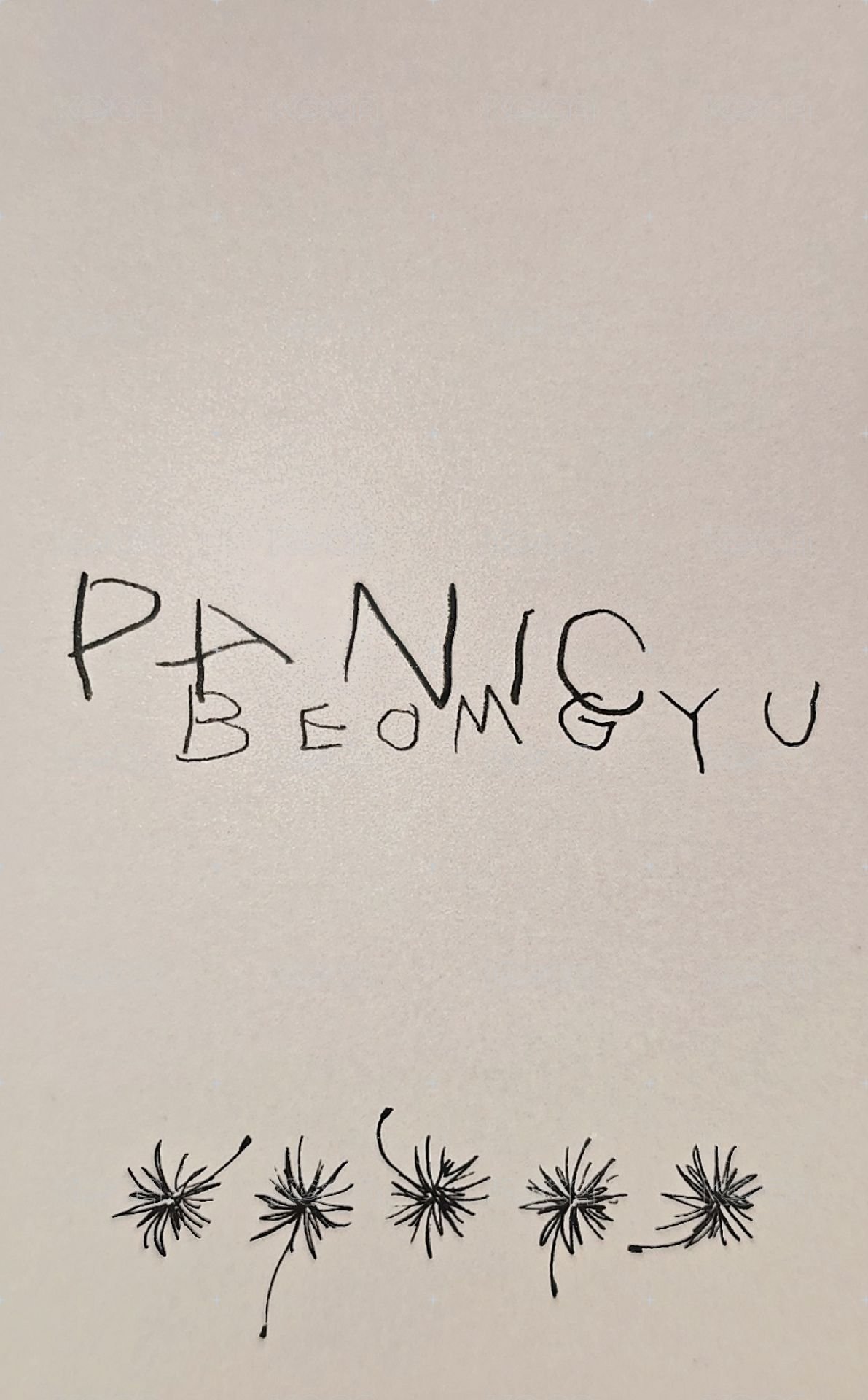 BEOMGYU’s Mixtape: Panic 環球 特典卡  背面