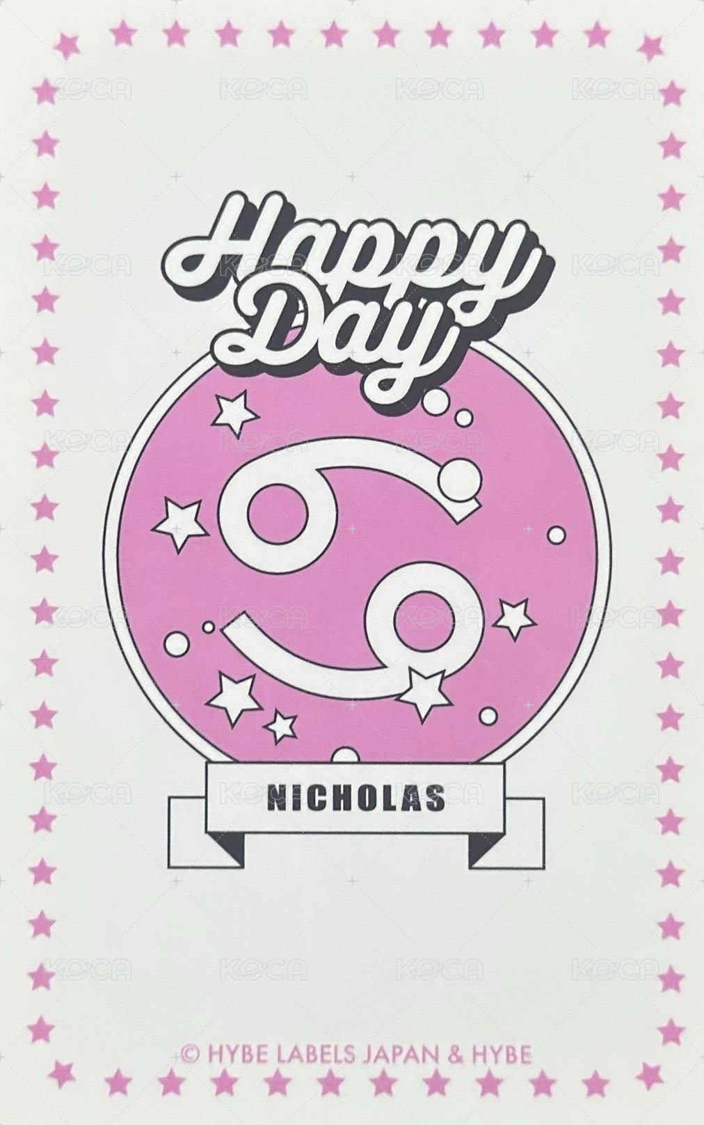 Happy Day  2023~2024 周邊卡 BIRTHDAY KIT卡 背面
