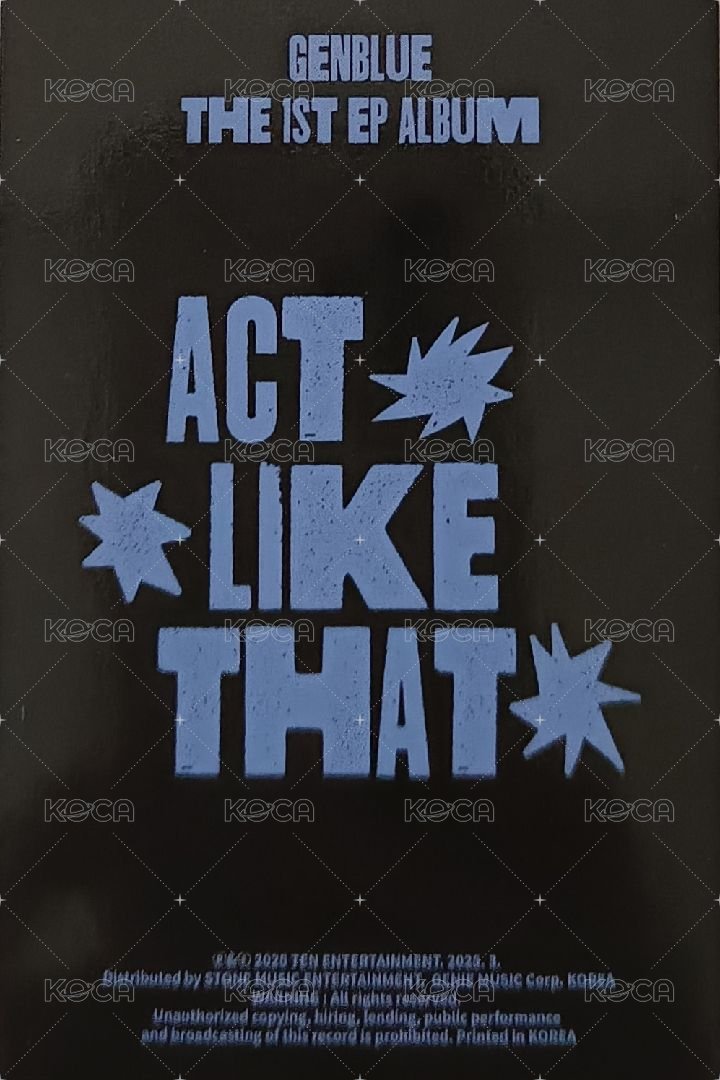 1st EP Album - ACT LIKE THAT 專輯卡 PB ver. 背面