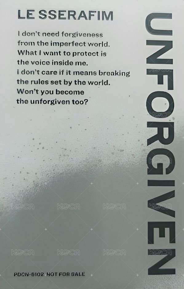 UNFORGIVEN JP 專輯卡 環球限定盤 背面