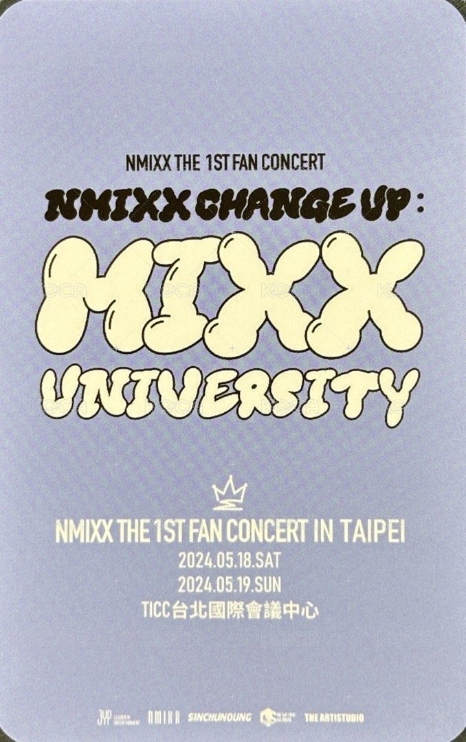 MIXX UNIVERSITY 入場卡 / 場限卡 台北Day2 友 背面