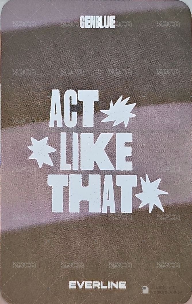 1st EP Album - ACT LIKE THAT el 1.0 線下 簽售卡 토끼비니 ver. 背面