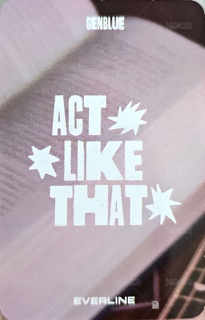 1st EP Album - ACT LIKE THAT el 1.0 線上 簽售卡 콩순이 ver. 背面