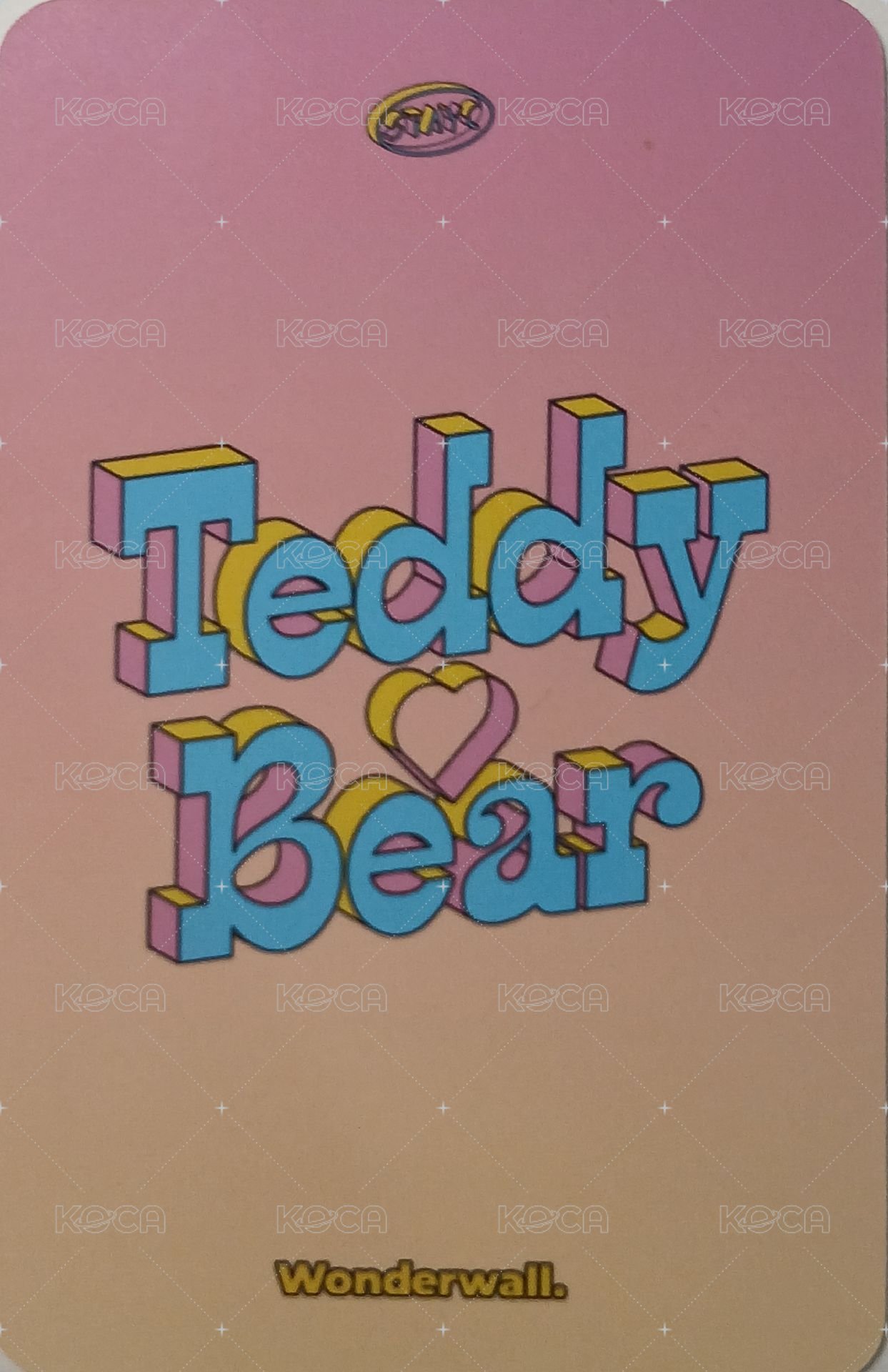 Teddy Bear wonderwall 2.0 特典卡 眼鏡珉 背面