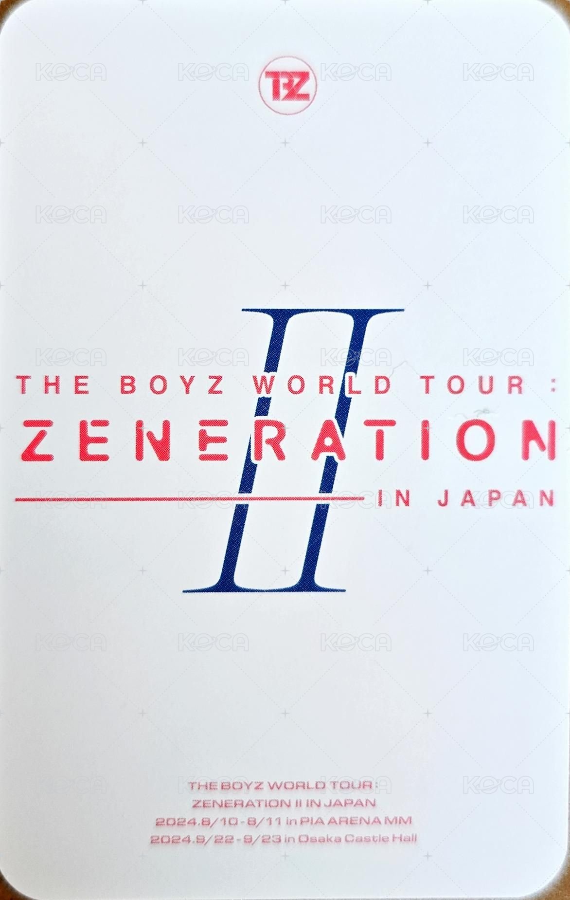 THE BOYZ WORLD TOUR : ZENERATION Ⅱ 入場卡 / 場限卡 JAPAN 背面