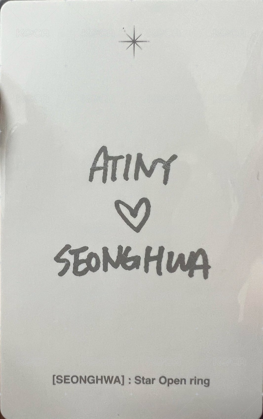 [SEONGHWA] : Star Open ring 周邊卡  背面