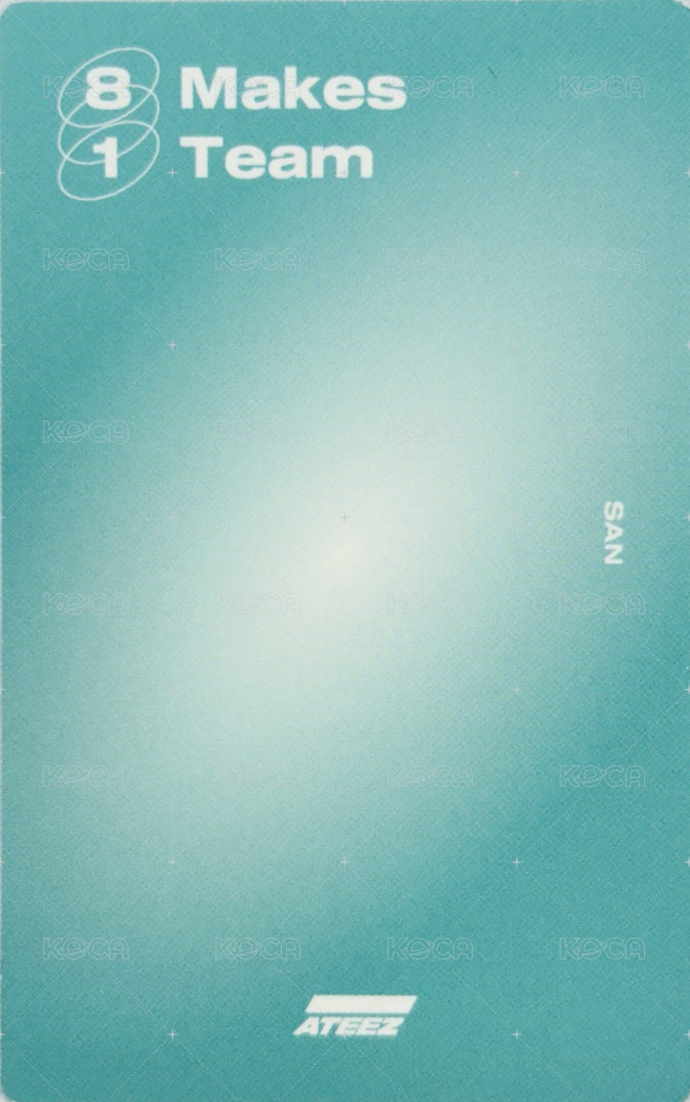 KQ 周邊卡 ATEEZ WISH BRACELET 背面