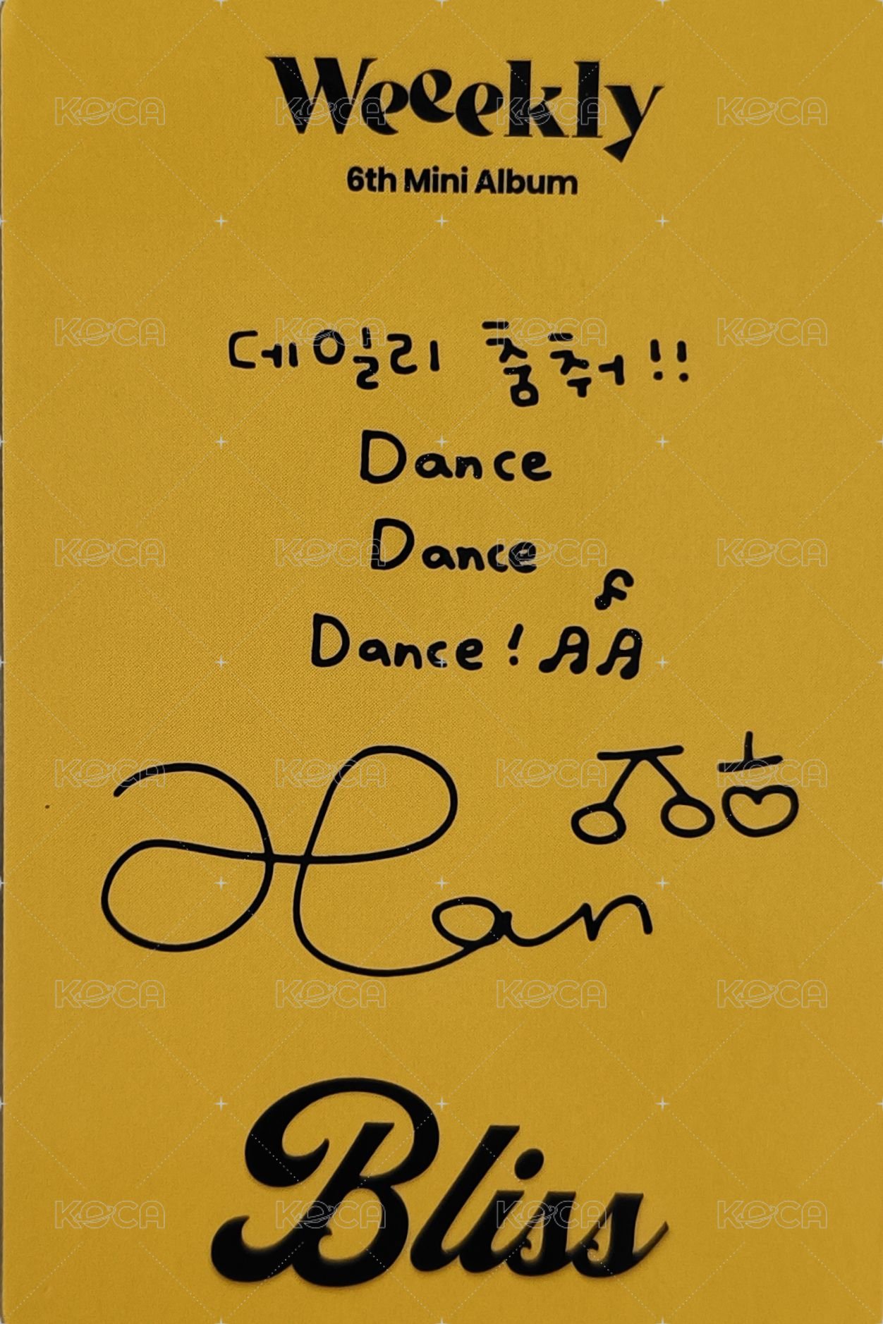 Bliss 專輯卡  背面