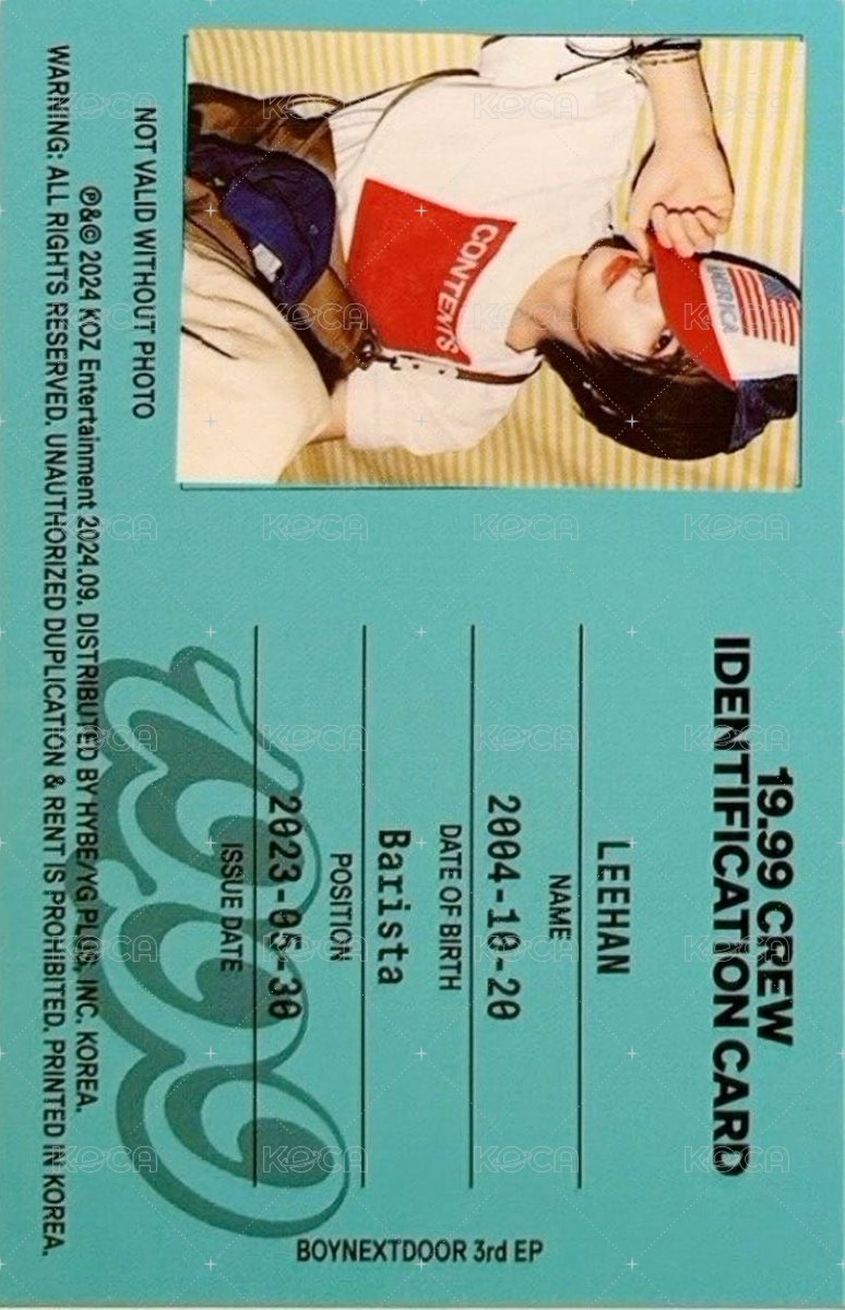 19.99 專輯卡 ID卡5 正面