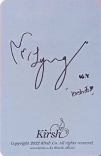KIRSH 代言卡 2.0 22SS 背面