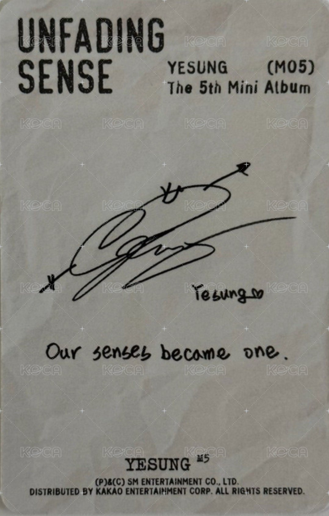 迷五 專輯卡 Fade in Ver. 背面