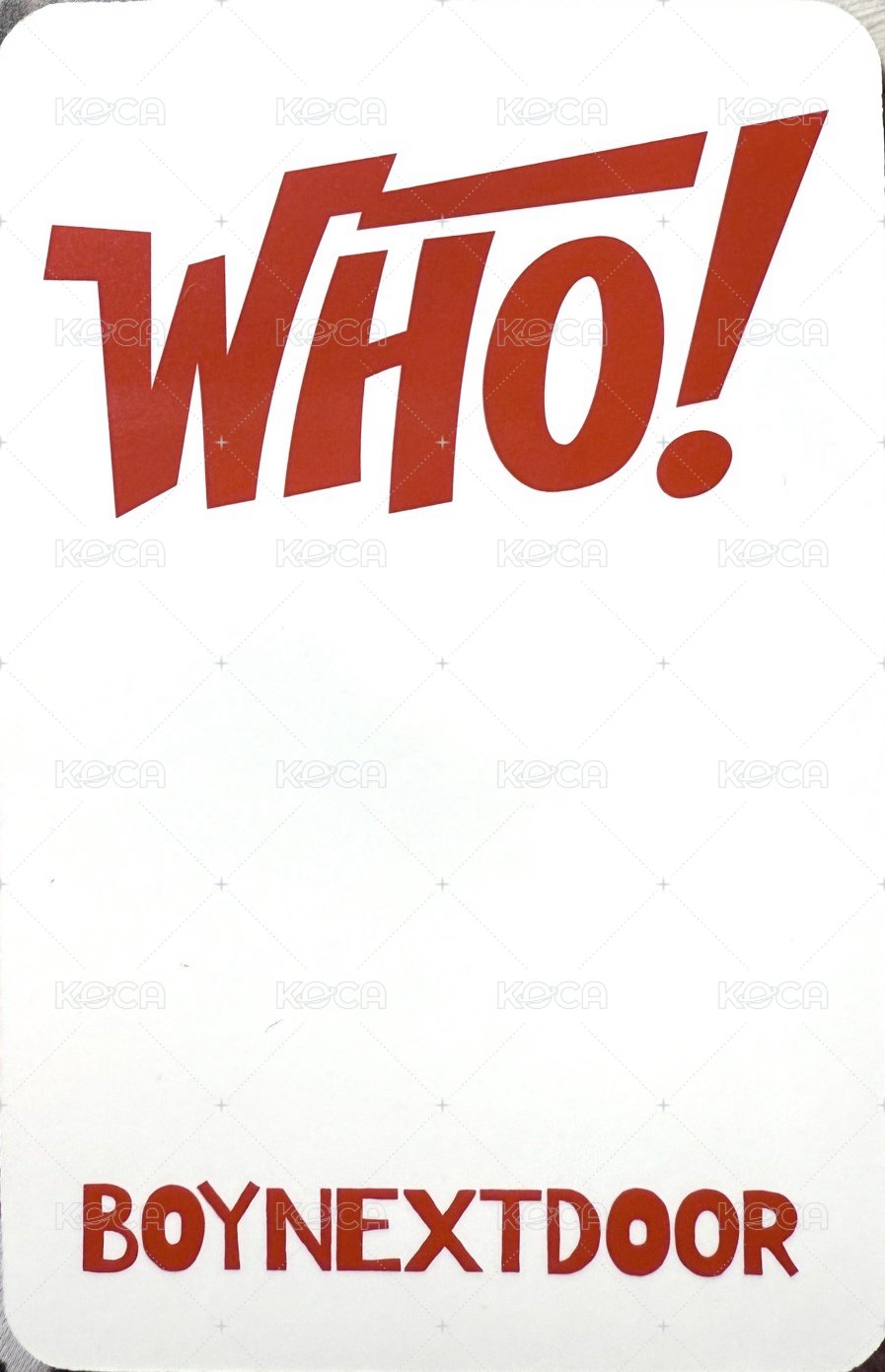 WHO! 楠藝 簽售卡  背面