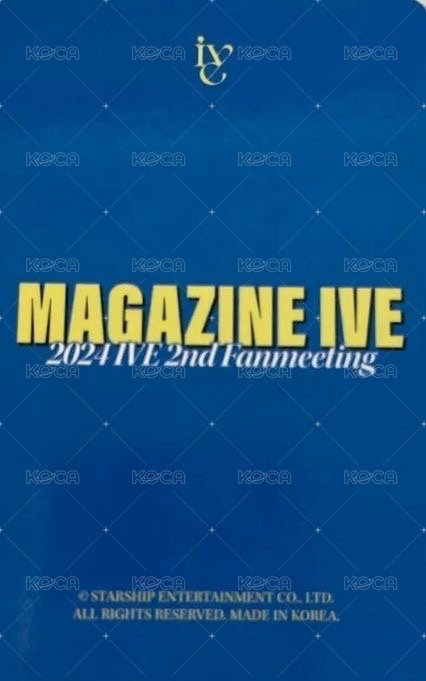 24’FM MAGAZINE IVE 隨機卡 2期fm包 瑞自拍 背面