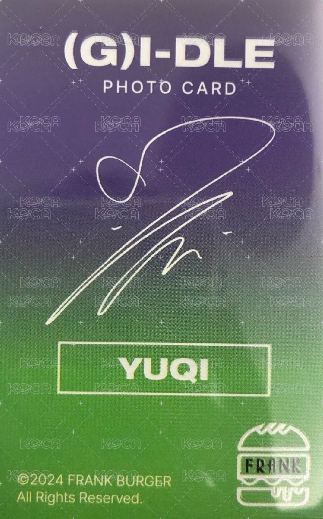 代言卡 frank 漢堡卡ver.B 托臉琦 背面